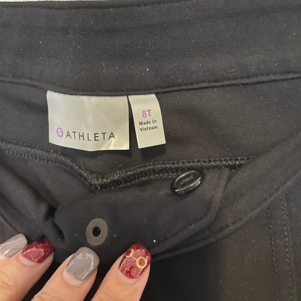 Athleta/ black straight leg black pants with three front pockets - Picture 6 of 7